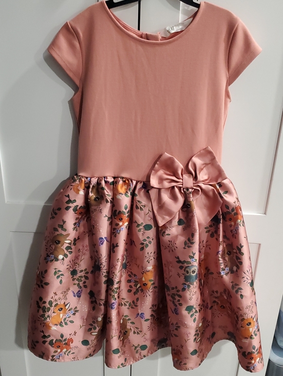 H&M Other - H&M Dusty Pink Floral Bow Party Dress